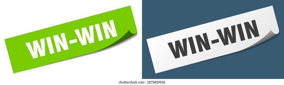 win-win paper peeler sign set. win-win sticker