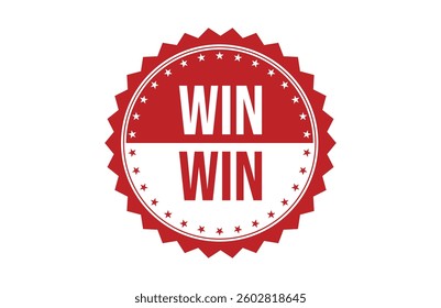 Win-win red ribbon label banner.