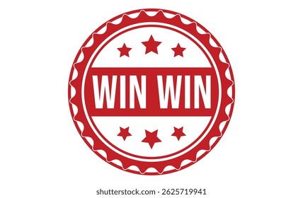 WIN-WIN Red rubber stamp on white background. WIN-WIN stamp sign. WIN-WIN stamp.