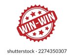 Win-Win rubber grunge stamp seal vector