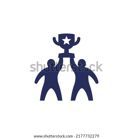 win-win strategy icon on white