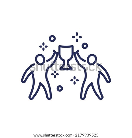 win-win strategy line icon on white