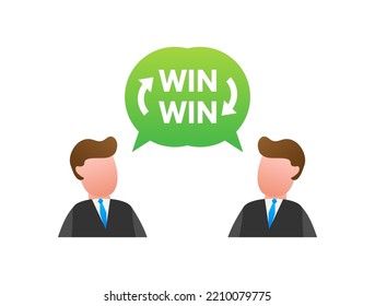 Win-win strategy. Partnership, Deal. Vector stock illustration.