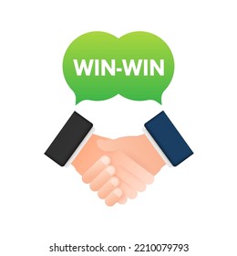 Win-win strategy. Partnership, Deal. Vector stock illustration.