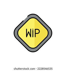 WIP color line icon. Website banner. Download process. System update.
