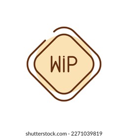 WIP color line icon. Website banner. Download process. System update.