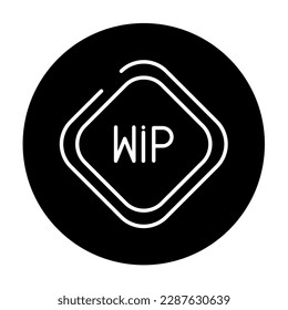 WIP color line icon. Website banner. Download process. System update.