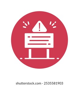 Wip Vector Glyph Circle Design-pictogram. Symbool voor werk in uitvoering op witte achtergrond EPS 10-bestand
