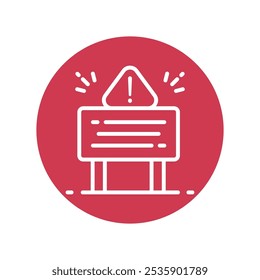 Wip Vector Outline Circle Design-pictogram. Symbool voor werk in uitvoering op witte achtergrond EPS 10-bestand