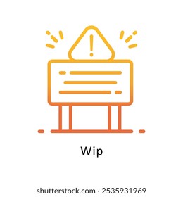 Pictogram voor het ontwerp van het verloop van de wip-vector. Symbool voor werk in uitvoering op witte achtergrond EPS 10-bestand