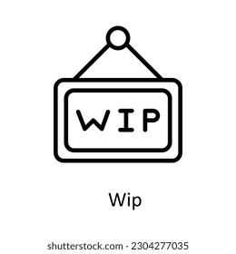 Wip vector   outline Icon Design illustration. Work in progress Symbol on White background EPS 10 File