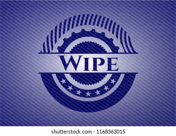 Wipe badge with denim background
