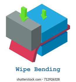 Wipe bending metalwork icon. Isometric illustration of wipe bending metalwork vector icon for web