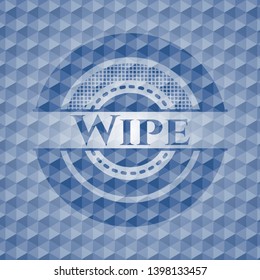 Wipe blue hexagon badge. Vector Illustration. Detailed.