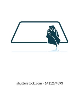 Icono de la ventana del coche. Diseño de reflexión de sombra. Ilustración vectorial.