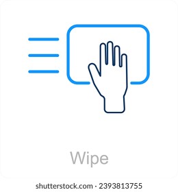 Wipe and clean icon concept