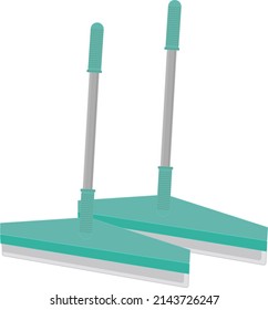 Wipe cleaning broom, illustration, vector on a white background.