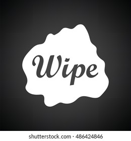 Wipe cloth icon. Black background with white. Vector illustration.