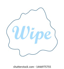 Wipe Cloth Icon. Thin Line With Blue Fill Design. Vector Illustration.