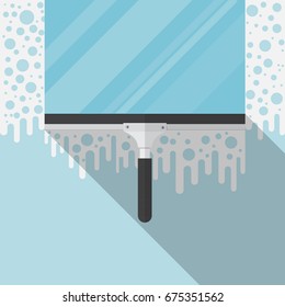 Wipe the glass vector flat design.