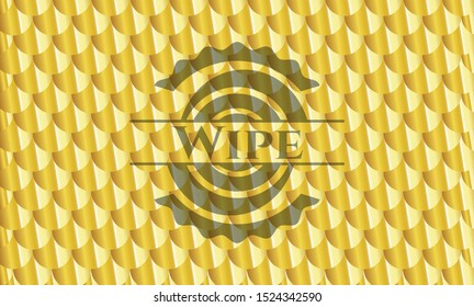 Wipe gold emblem. Scales pattern. Vector Illustration. Detailed.