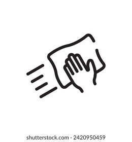 Wipe, Household Line Icon Logo Illustration. Household Icon-set. Suitable For Web Design, Logo, App.