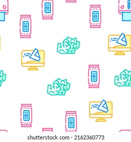Wipe Hygiene Accessory Vector Seamless Pattern Color Line Illustration