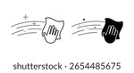 Wipe icon. Cleaning icon, vector. Wet towel icon, Housekeeping symbol editable stroke isolated on white background. Vector illustration.