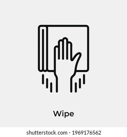 wipe icon vector. Linear style sign for mobile concept and web design. wipe symbol illustration. Pixel vector graphics - Vector.