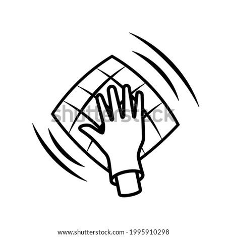 Wipe off table line icon. Clipart image isolated on white background.