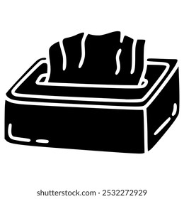 wipe tissue box doodle glyph icon