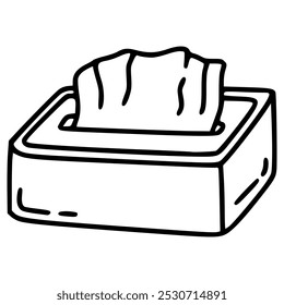 wipe tissue box hand drawn doodle outline icon