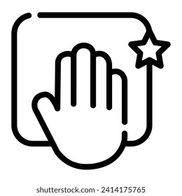 wipe towel Line Icon Background White