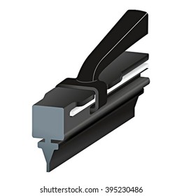 Wiper blade cutaway. Wiper blade scheme