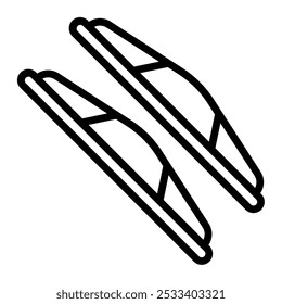 Wiper Blade Vector Line Icon Design