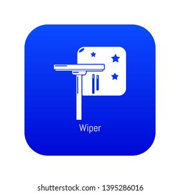 Wiper icon blue vector isolated on white background