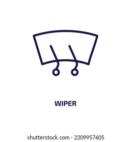 wiper icon from cleaning collection. Thin linear wiper, car, auto outline icon isolated on white background. Line vector wiper sign, symbol for web and mobile