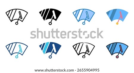 Wiper icon set multiple style collection 
