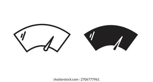 Glifo de Vector de icono de limpiaparabrisas plano y línea de trazo de moda