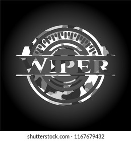 Wiper on grey camo texture