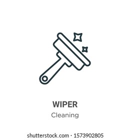 Wiper outline vector icon. Thin line black wiper icon, flat vector simple element illustration from editable cleaning concept isolated on white background