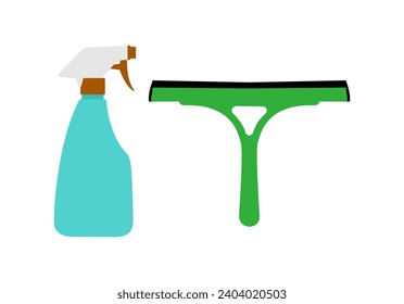 wiper, spray cleaning window household illustration vector design