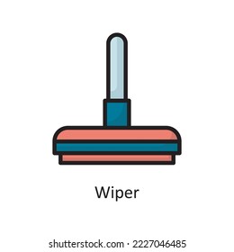 Wiper  Vector Filled Outline Icon Design illustration. Housekeeping Symbol on White background EPS 10 File