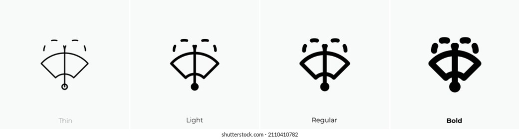 wiper wash icon. Thin, Light Regular And Bold style design isolated on white background