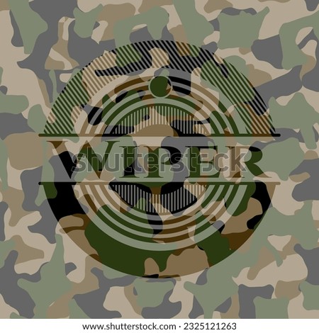 Wiper written on a camo texture. Vector Illustration. Detailed. 