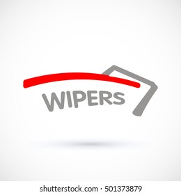 Wipers auto cleaner work red logo vector illustration
