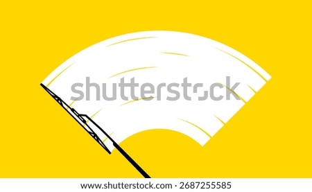 Wipers are clearing the windshield. Wiping for the windshield of a car. Clean window, wiper blades. Vector illustration.