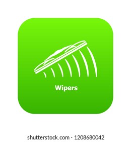 Wipers icon green vector isolated on white background