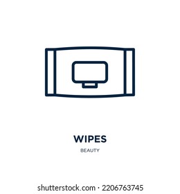 wipes icon from beauty collection. Thin linear wipes, hygiene, wipe outline icon isolated on white background. Line vector wipes sign, symbol for web and mobile