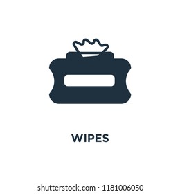 Wipes icon. Black filled vector illustration. Wipes symbol on white background. Can be used in web and mobile.